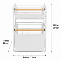 Kitchen Organizer 40cm Deep, Powder-Coated Drawer Unit, Extendable Cabinet Basket, Under-Sink Storage Rack