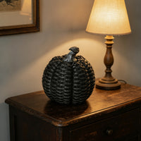 Rattan-Look Resin Pumpkin Woven Pumpkin Decor Rustic Pumpkins Vintage for Tabletop, Mantel