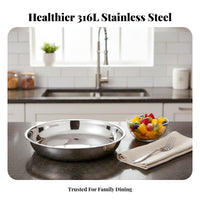 Round Steel Plate Food Grade Round Metal Platter Dishwasher Safe for Home Cooks