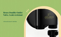 Water Flow Control Valve, Brass Double Outlet Shut-close Valve, Splitter Adapter for Washing Machine, Laundry, Kitchen Sink, Bathroom, Leak-resistant Design