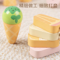 儿童过家家仿真木制甜品雪糕架售卖架宝宝冰淇淋小卖部过家家玩具