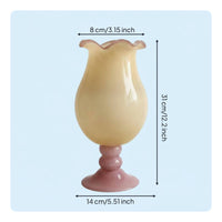 Glass Vase Colorful Decorative Vase Handmade Look