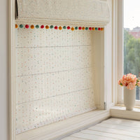 Decorative Tassel Curtain Light Blocking Blackout Roman Shade Easy to Install Window Treatment for Kids