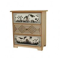 Wooden Desktop Cabinet Rectangular Countertop Organizer Box Solid Wood