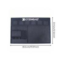 Compartment Slots Silicone Barber Mat Hairdressing Tray Mat Raised Edge