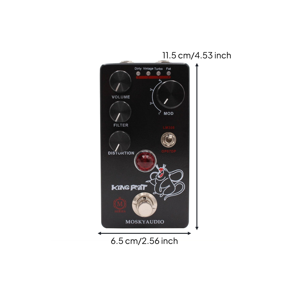 Fuzz Distortion Pedal Saturated Distortion Pedal Rugged for Guitarists