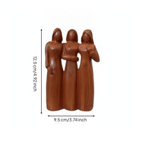 Figurine with Wood-Grain Finish Tabletop Resin Figurine Artful for Mantel
