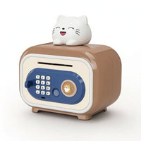 Automatic Toy Safe with Biometric Scanner Scanner Interactive Kids Safe with Key Secure Piggy Bank with Biometric Scanner Sensor Compact for Toddlers
