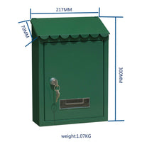 Metal Mailbox Weather Resistant Outdoor Mailbox Key Lock Letter Box for Villa Owners, Gate, Front Porch