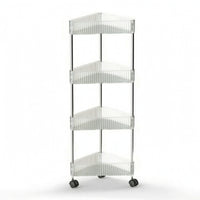 Rolling Corner Organizer Tiered Corner Shelving Rack with Wheels Mobile