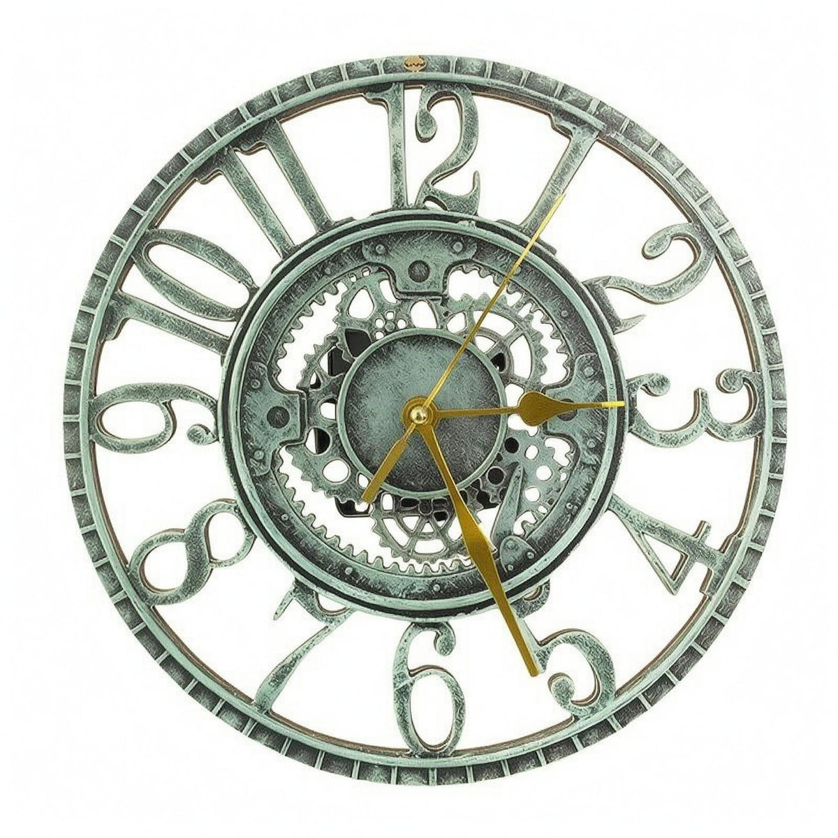 Vintage Metal Wall Clock Openwork Room Decor Decorative