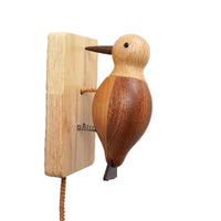 Wooden woodpecker跨境新品创意乔迁礼物木质复古敲门器挂件门铃