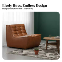 Armless Tufted Block Chair Wabi-Sabi Design Adaptable Sofa Small Space Space-Efficient Minimalist Aesthetic for Homeowners
