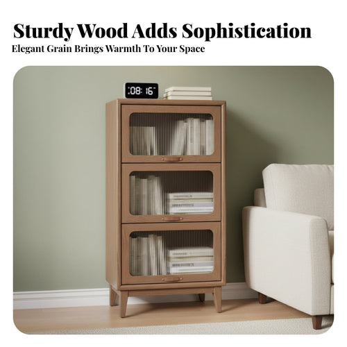 3-Door Low Cabinet Multi-Functional Storage Unit Multipurpose Adaptable Design for Interior Decor Lovers, Homeowners