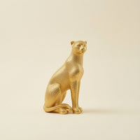 Leopard Figurine Gold Leopard Statue Resin for Desktop, Entryway