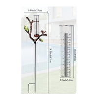 Decorative Bird Rain Gauge Measurement Markings Metal Stake Rain Gauge for Lawn