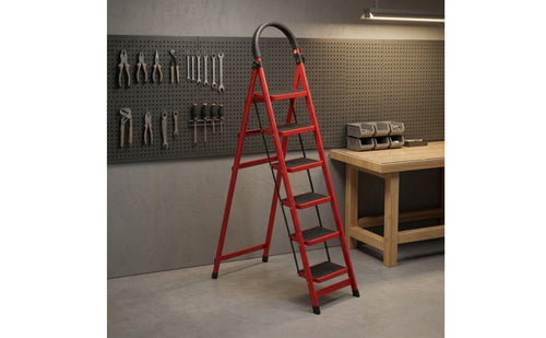 Anti-Slip Step Ladder with Tool Rack Foldable Step Ladder with Handrails Sturdy Stable for Apartment