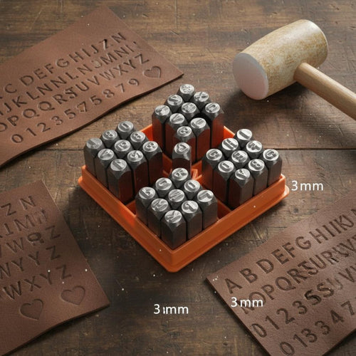 37 Pieces 3 Mm Letter and Number Stamp Set Heart Shape Alphabet Number Stamp Set Permanent Marks for Handmade Projects