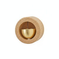 Japanese Design Entryway Brass Bell Crisp Pleasant Sound Wooden Frame Door Chime Solid Wood for Shop, Bedroom