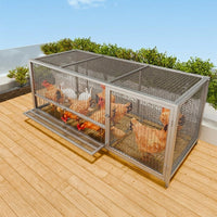 Enclosure for Rabbits, Rodents and Puppies, Thickened Metal Dog Playpen 58 × 62 cm, Indoor Outdoor Cage with Openable Roof and Side Doors