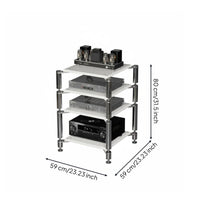 High-Fidelity Audio Stand Shock Absorption Vibration Dampening Rack 304 Stainless Steel Pillars Multi-Tier Amplifier Rack for Audiophiles