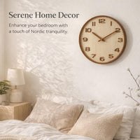 Light Luxury High-End, Wooden Silent for Home Decor, Large Battery Operated, Living Room Bedroom Kitchen Decor, Modern