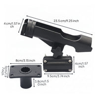 Handshands-off Rod Holder with Two-partBase Mount Heavy Duty Kayak Fishing Rod Holder Stable Accessory Compatible for Anglers