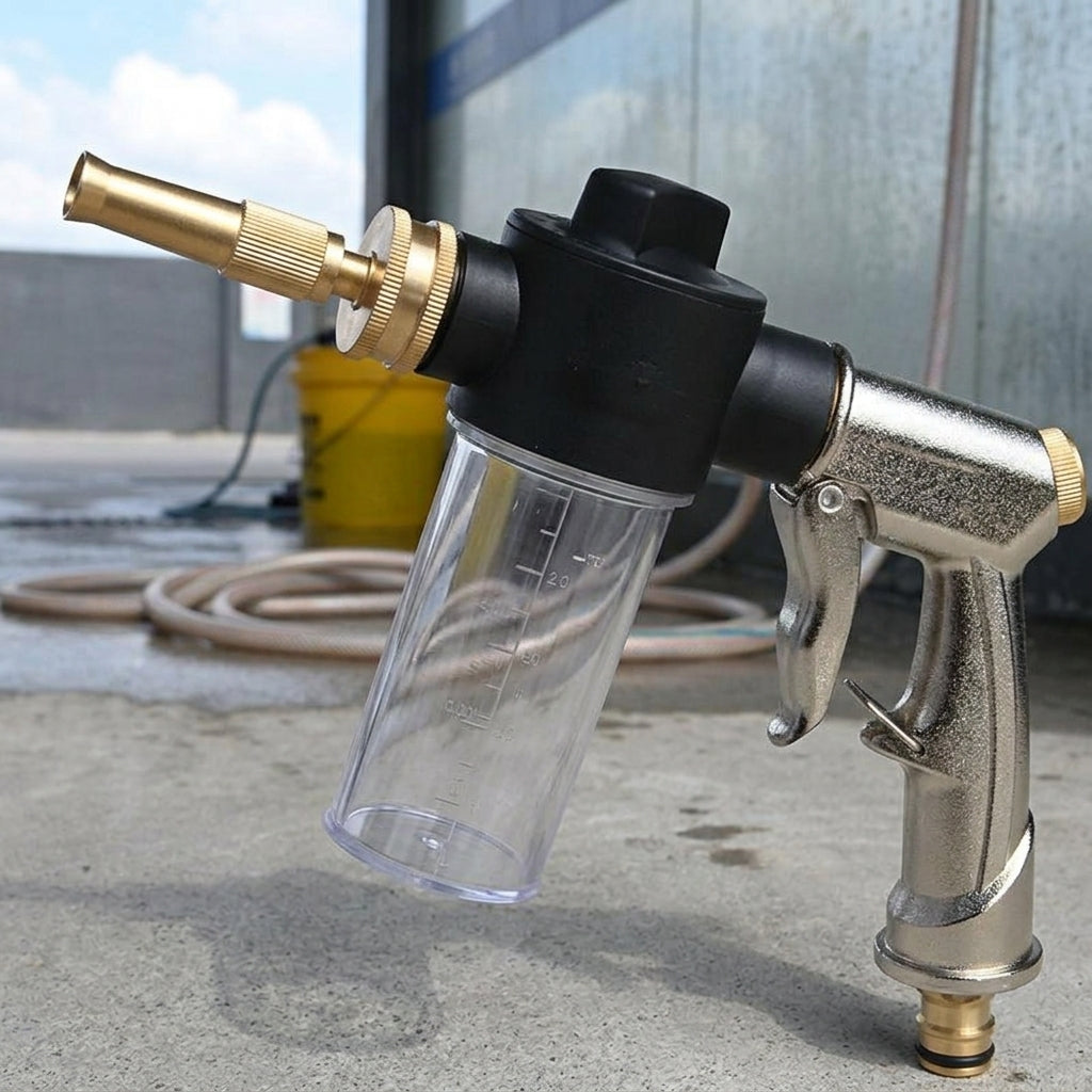 Car Cleaning Foam Sprayer for Professional Car Wash, Aluminum Alloy Handle and Copper Nozzle for Car Detailing, Hose Spray Water Nozzle