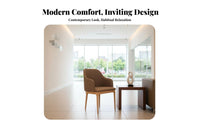 Upholstered Shell Chair Integrated Armrests Upholstered Single Sofa Comfortable Padding Multiple Color Choices for Living Room
