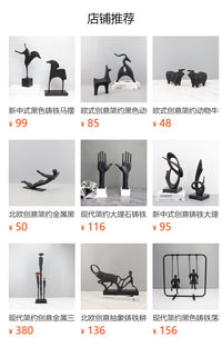 现代简约抽象铸铁几何船只艺术装饰摆件客厅玄关电视柜家居装饰品
