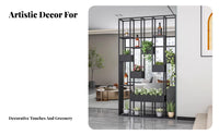 Industrial Design Freestanding Geometric Divider Multi-Functional Slatted Partition with Shelves Modern Design Household Furniture Does Not Block Light for Apartment Dwellers, Interior Designers, Closed Closed off Ice Managers, Living Room, Entrance, Bar