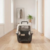 Pet Travel Crate with Wheels Hard-Sided Wheeled Pet Carrier Ventilated Dog Crate with Wheels for Professional , Domestic Training