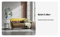 Nordic artistic dual-color Sofa Small Space suitable Upholstered Couch Retro and aesthetic Loveseat space-efficient Size for Apartment Dwellers, Design aficionados, Young Adults, Living Room, Lounge Area, Bedroom, Home Office
