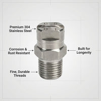 Spray Tip 4BSPT Male Thread, 304 Stainless Steel Industrial Spray Nozzle, Flat Tip, High Pressure Wa - Orifice 0.66mm