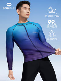 AQUAPLAY安泊来分体泳衣男长袖长裤套装海边度假防晒冲浪服潜水服