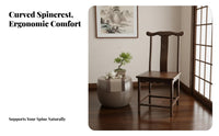 Miniature Official's Hat Chair Traditional Chinese Design Wooden Seat Antique Aesthetic Artisanal Quality for Children