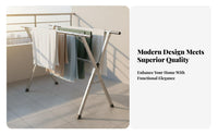 Sturdy Construction Foldable Clothes Drying Rack Space Saving Extendable Laundry Rack Rust-Resistant Extendable Laundry Stand Large Capacity for Homemakers, Apartment Dwellers, Balcony, Indoor, Outdoor, Bedroom