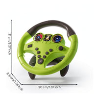 Portable Toy Steering Wheel with Strap Tactile Simulated Driving Controller Interactive Driving Controller with Base Hands-on for Playroom