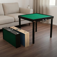 Foldable Mahjong Table Space-Saving Solid Wood Mahjong Table Sturdy Construction for Travel, Outdoor, Camping