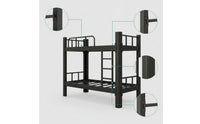 Metal Bunk Bed Frame Heavy Duty Bunk Bed with Guardrail Space-Saving Furniture for Teens, Students, Shared Bedroom, Dormitory, Hostel