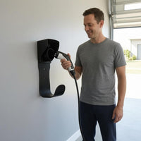 EV Charging Holder Corrosion-Resistant J1772 Connector Holder J1772 Wall Mount Indoor Outdoor Use EV Charger Holder Metal