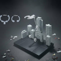 Cityscape Display Stage Versatile Compatibility Robot Model Battle Diorama Dynamic Posing Articulated Display Stand for Hobbyists, Desktop Decoration