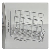 Desktop Book Stand Space Saving Metal Grid Storage Rack Keeps Desk Organized Metal Wire File Sorter for Students