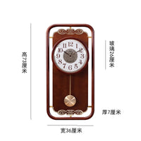 金钟宝实木挂钟客厅新中式静音墙壁钟表家用高级感时钟复古石英钟