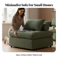 Corduroy Block Sofa Minimalist aesthetic sectional Seating open Combination Lowheight for Homeowners, Lounge Area