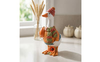 Duck Figurine with Pumpkin Rustic Ornaments Festive Decorations for Mantel