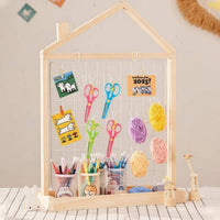 Rolling House-Shaped Clothes Rack Space-Saving kids' Clothes Rack Portable Sturdy Construction for Parents, Nursery, Bedroom