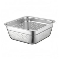 Stainless Steel Straining Basin Smooth Silver Finish Household Item Open Top