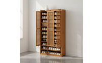 Multi-Layer Shoe Storage Cabinet Large Capacity Louvered Door Footwear Storage Unit Space Saving Household Furniture for Entryway, Hallway, Closet
