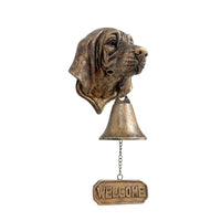 Rectangular Plaque Decorative Welcome Sign Antique Bronze Dog Doorbell